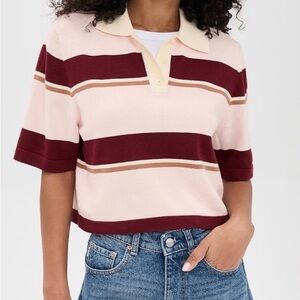 Short Sleeve Striped Polo